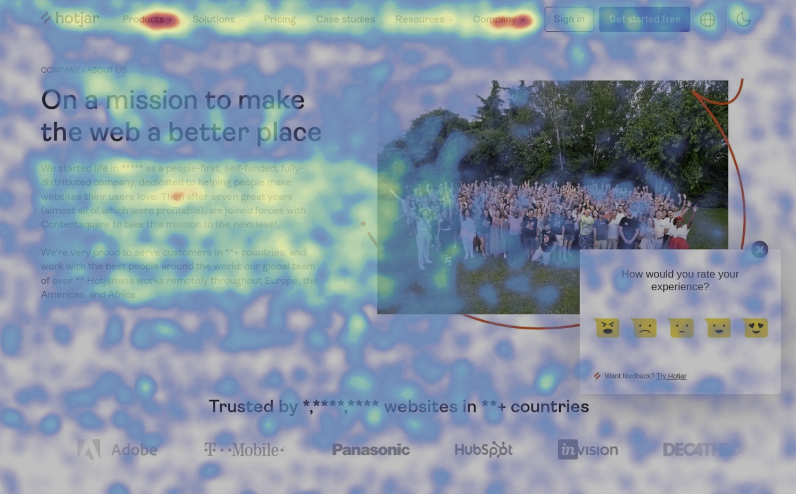 Hotjar's heatmap tool