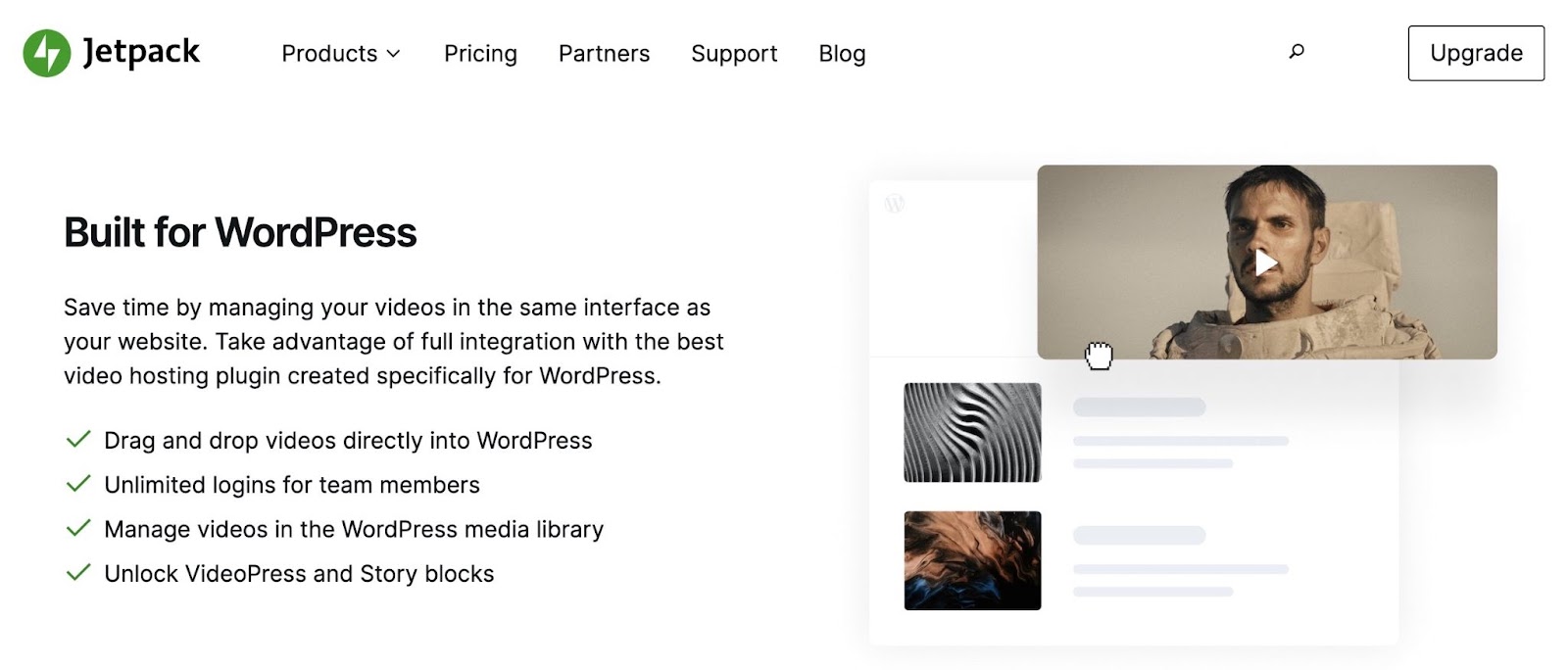 Jetpack VideoPress homepage