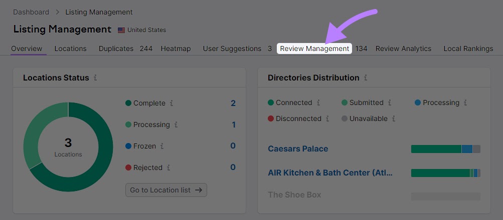 “Listing Management” overview