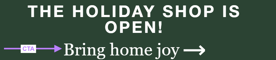 “Bring home joy” CTA on Crate&Barrel's site