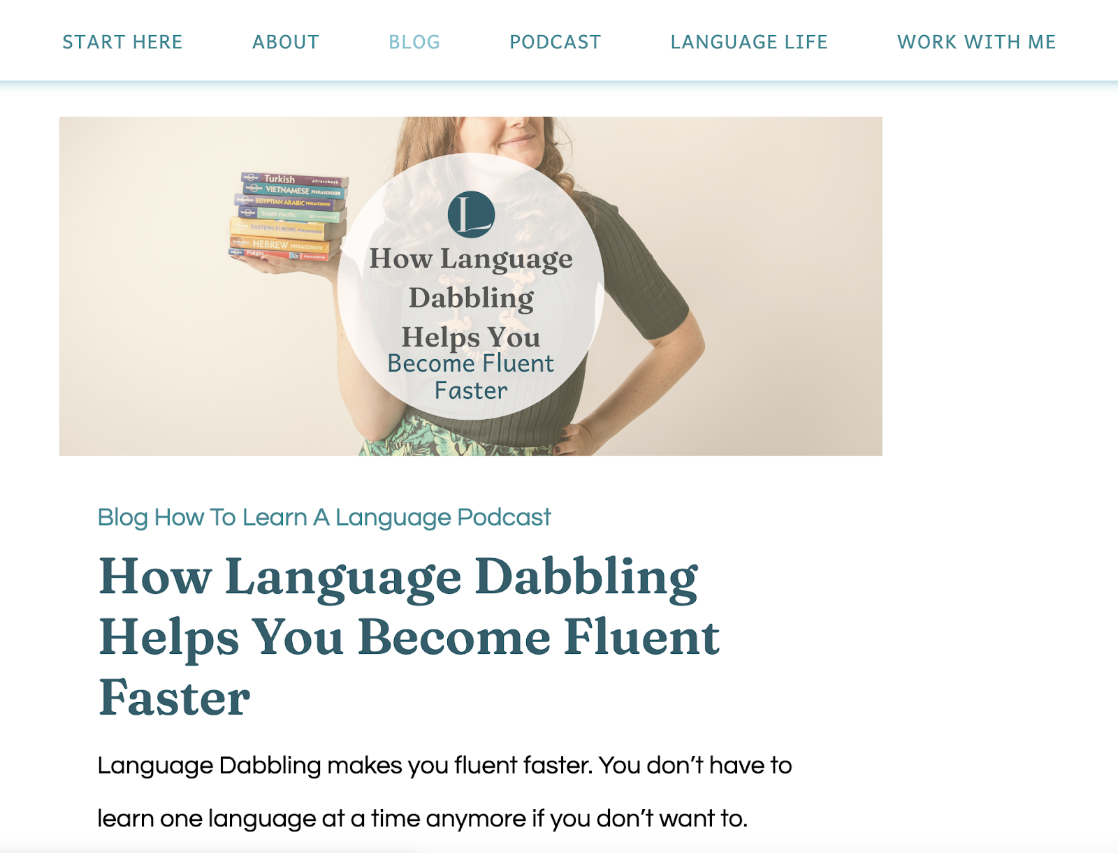 language learning blog niche example