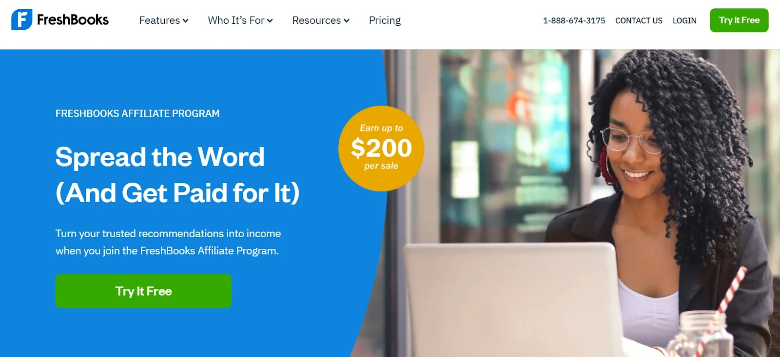 FreshBooks Affiliate Program landing page