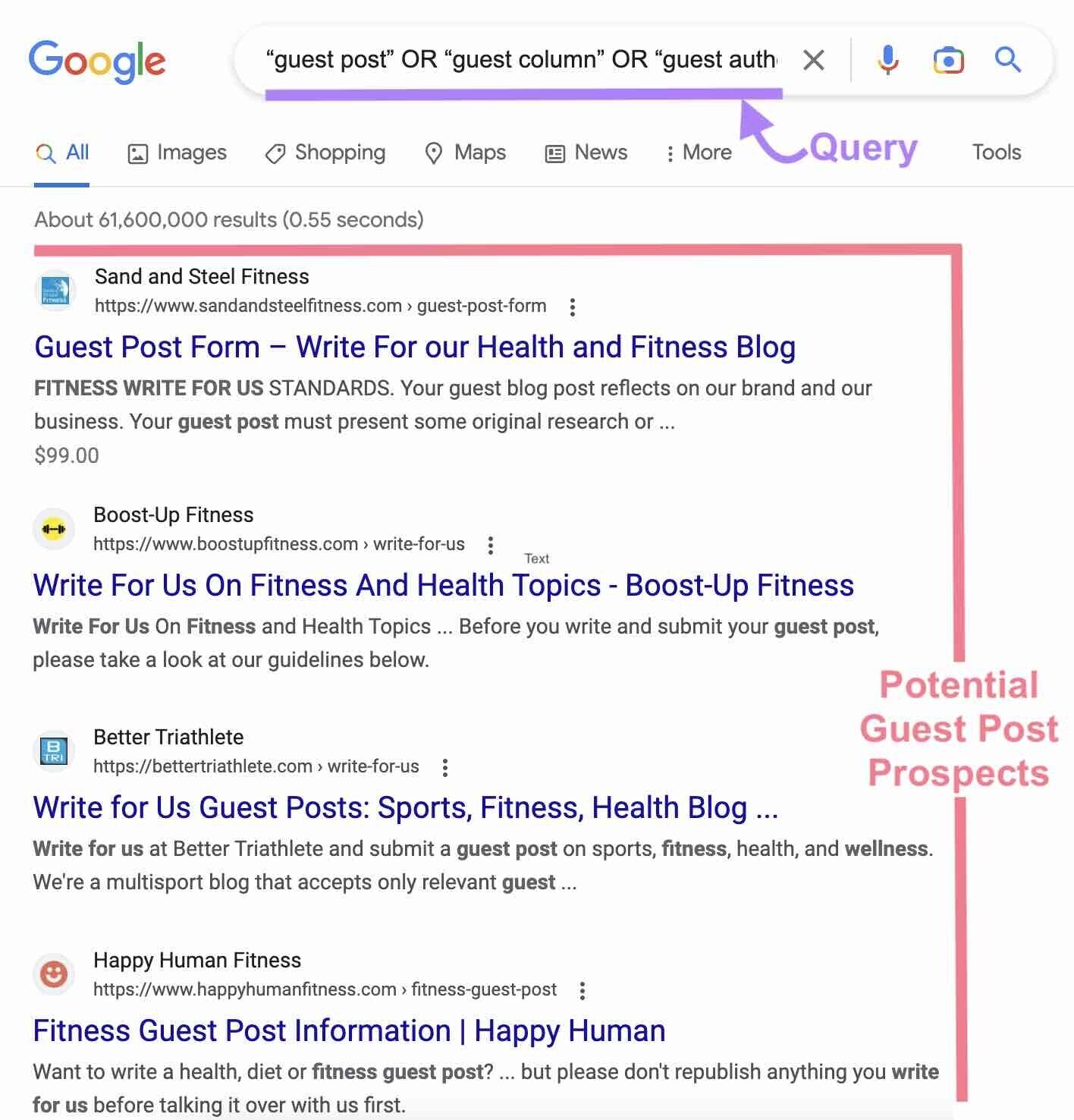 search results for guest post... query