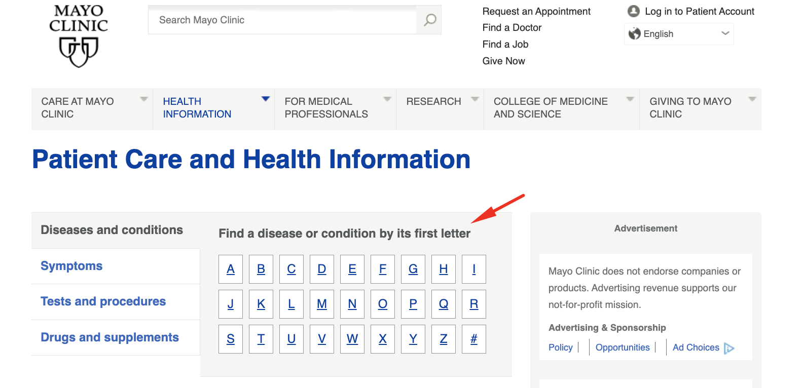 Healthcare content marketing example