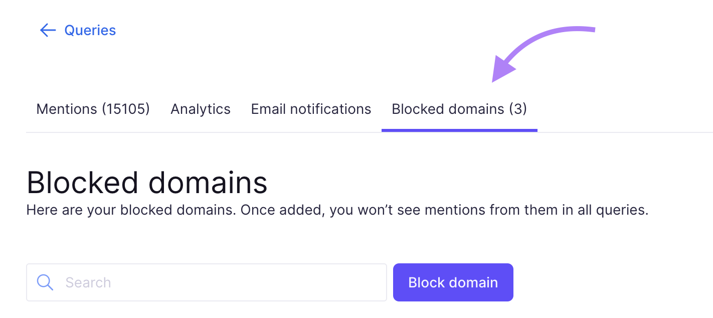 Brand Monitoring block domains