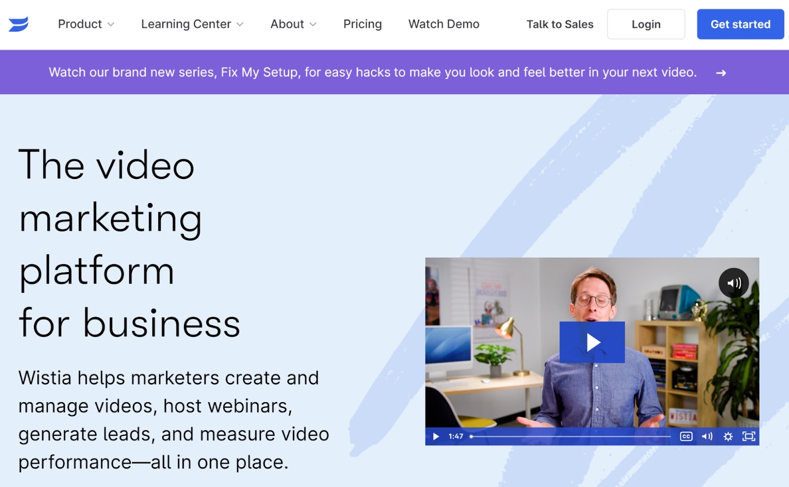 Wistia homepage