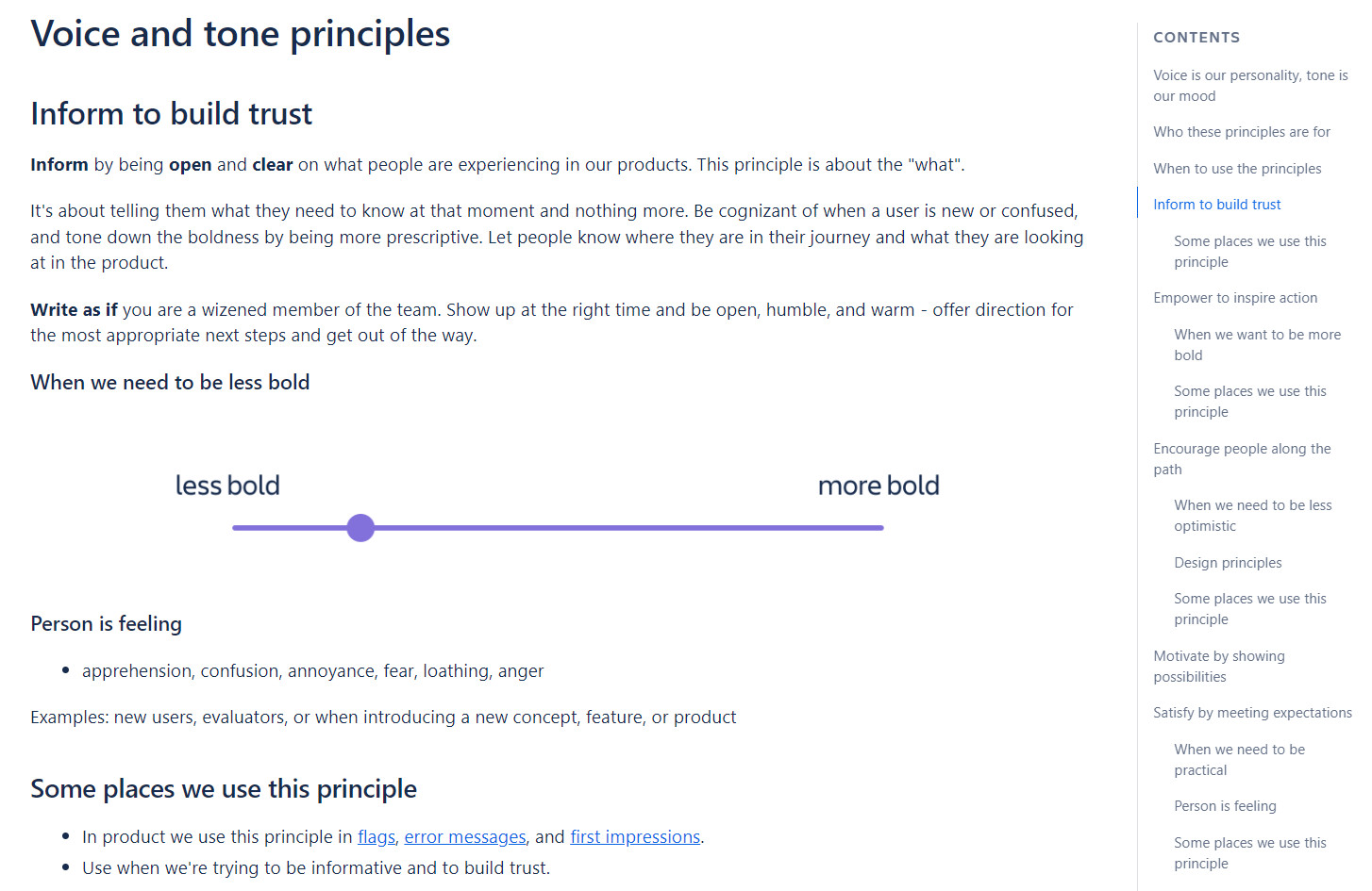 content style guide example - Atlassian