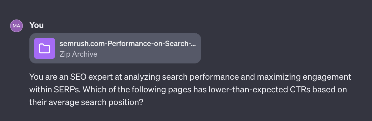 Using AI for analyzing search CTRs