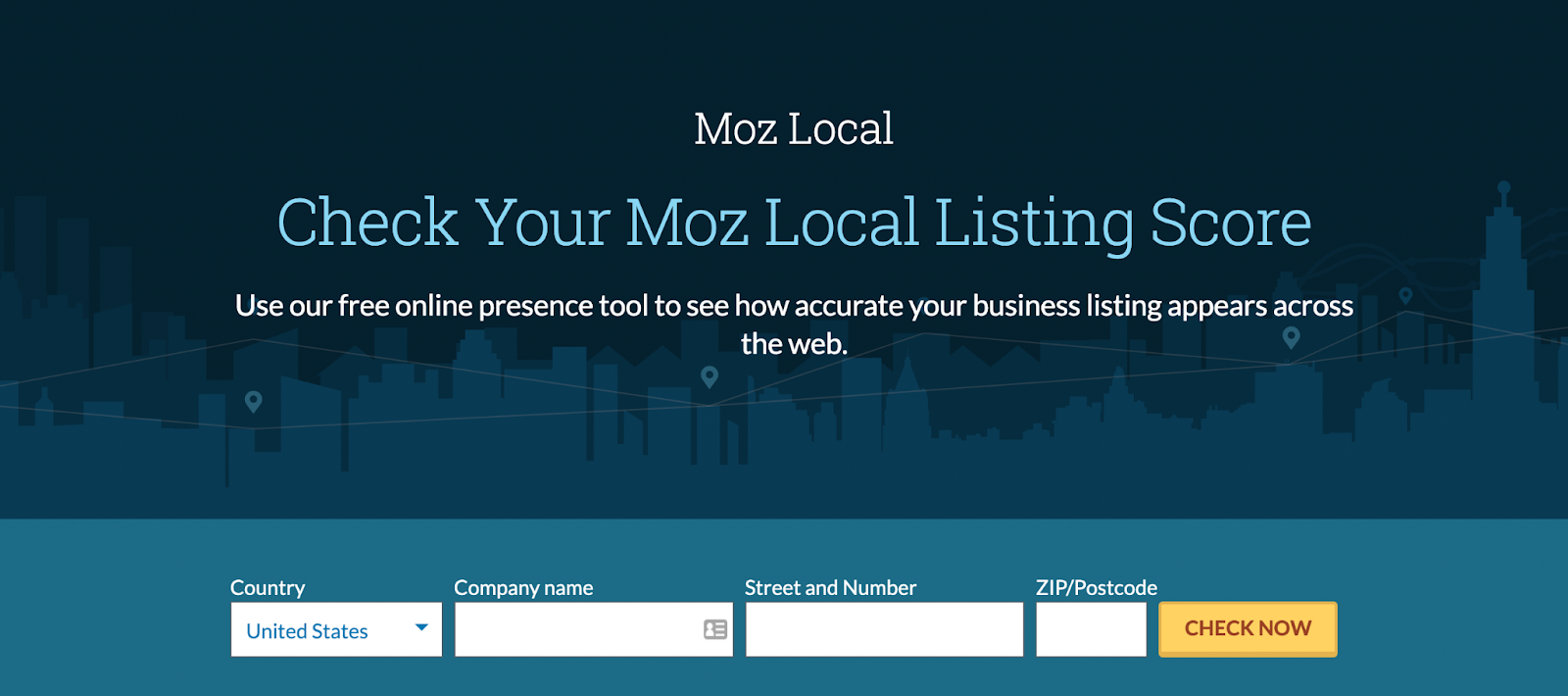 Moz Local homepage