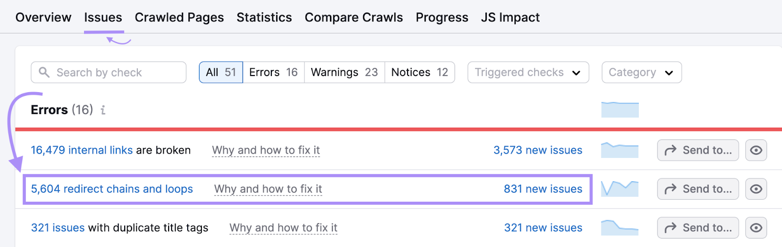 “5,604 redirect chains and loops” error found in Site Audit tool