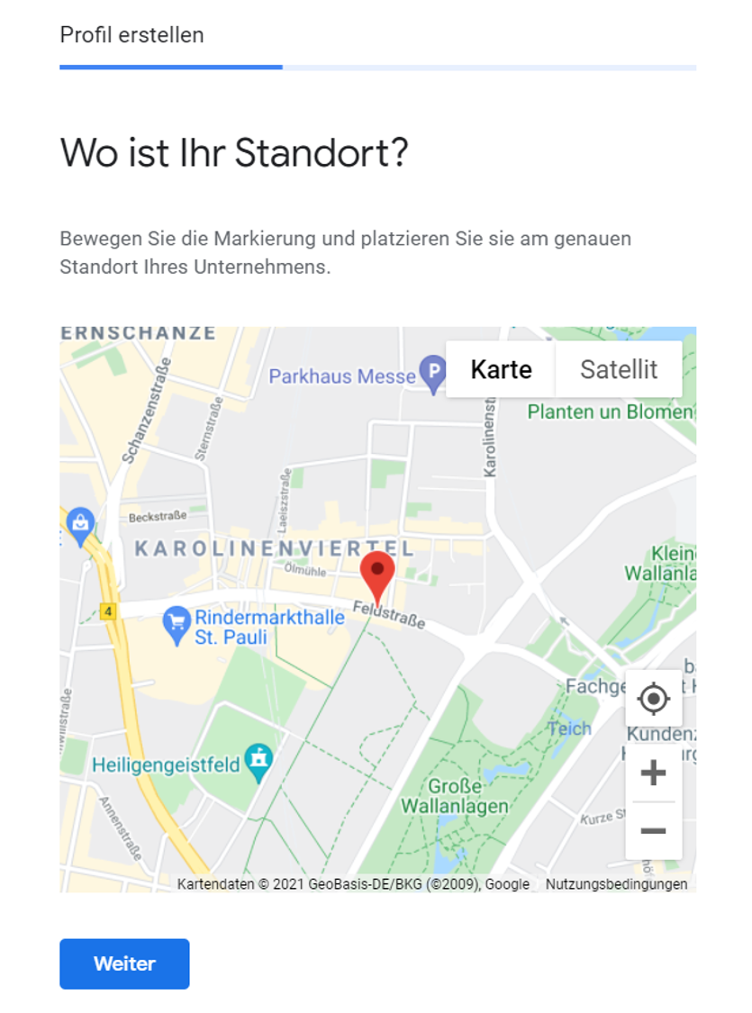 Standort auf Karte markieren