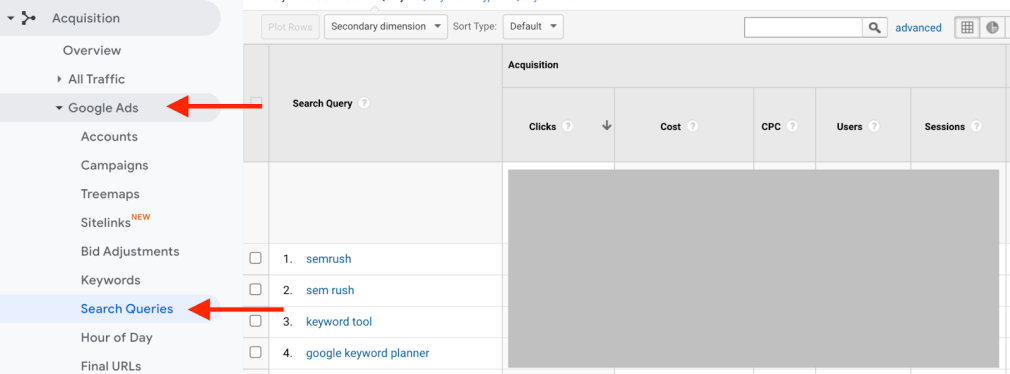 how to search for keywords