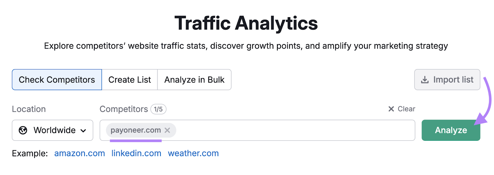 competitor entered into traffic analytics tool