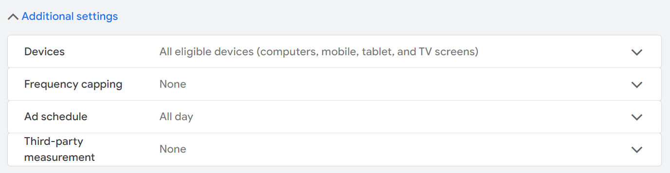 Google Ads additional settings