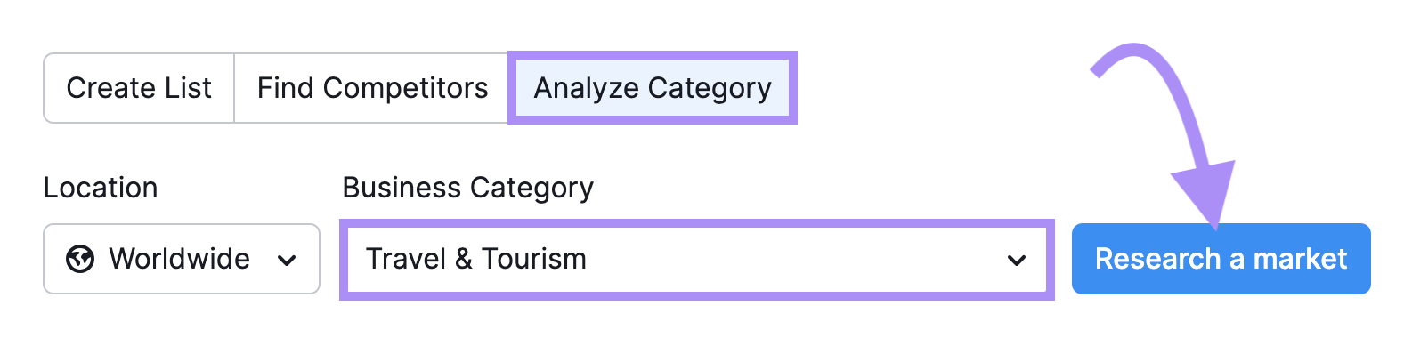 Market Explorer search bar