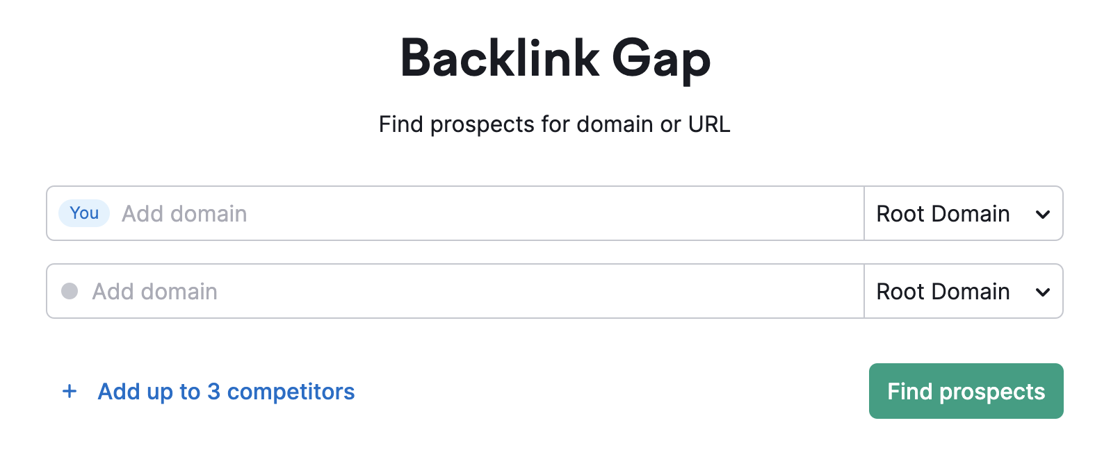 Backlink Gap tool