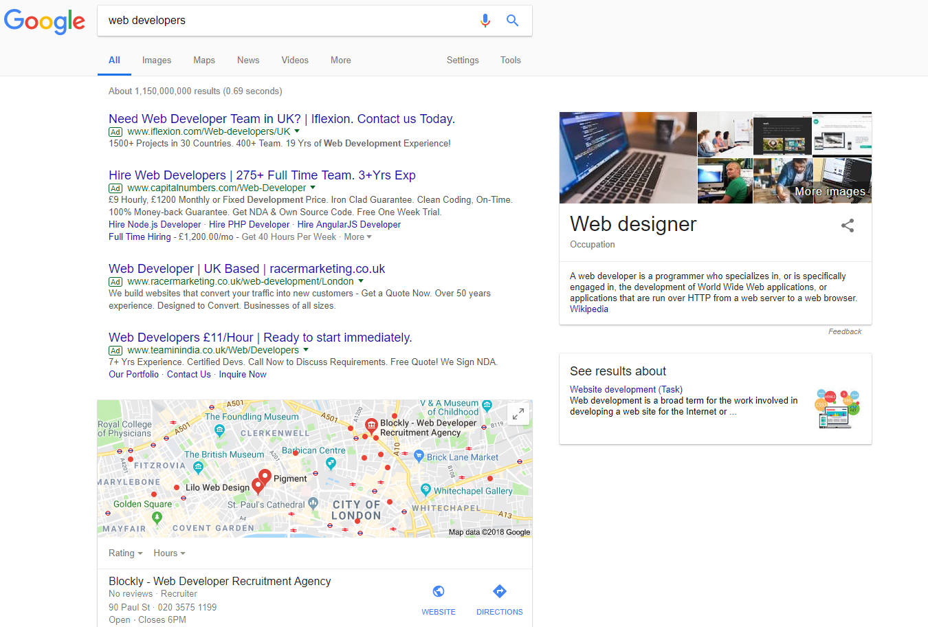 Search intent results