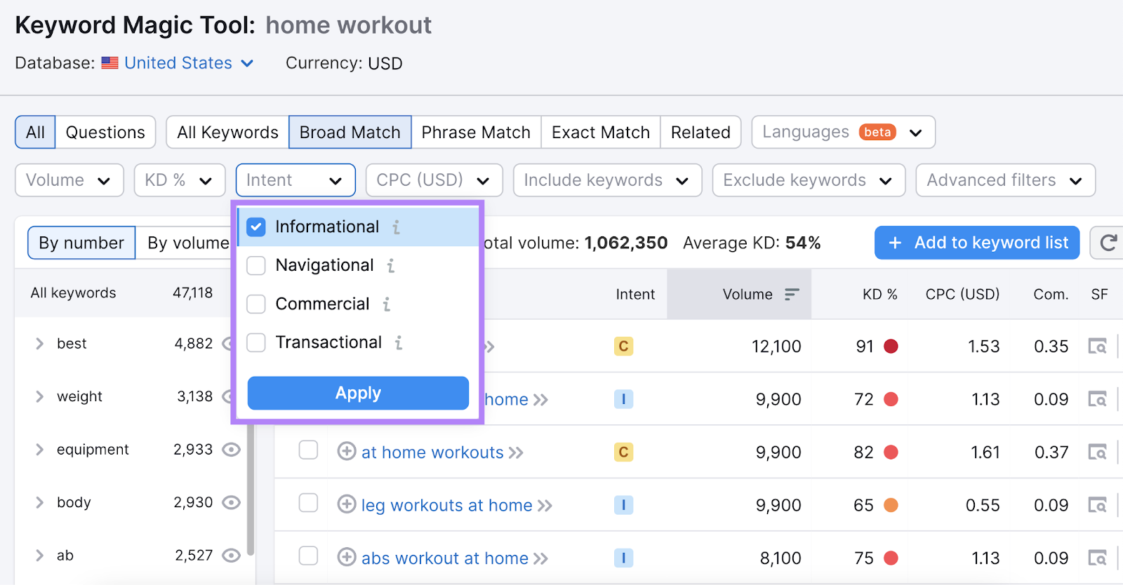 intent filter highlighted