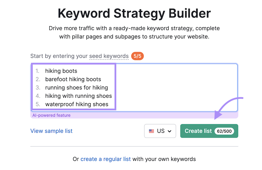 keyword strategy builder