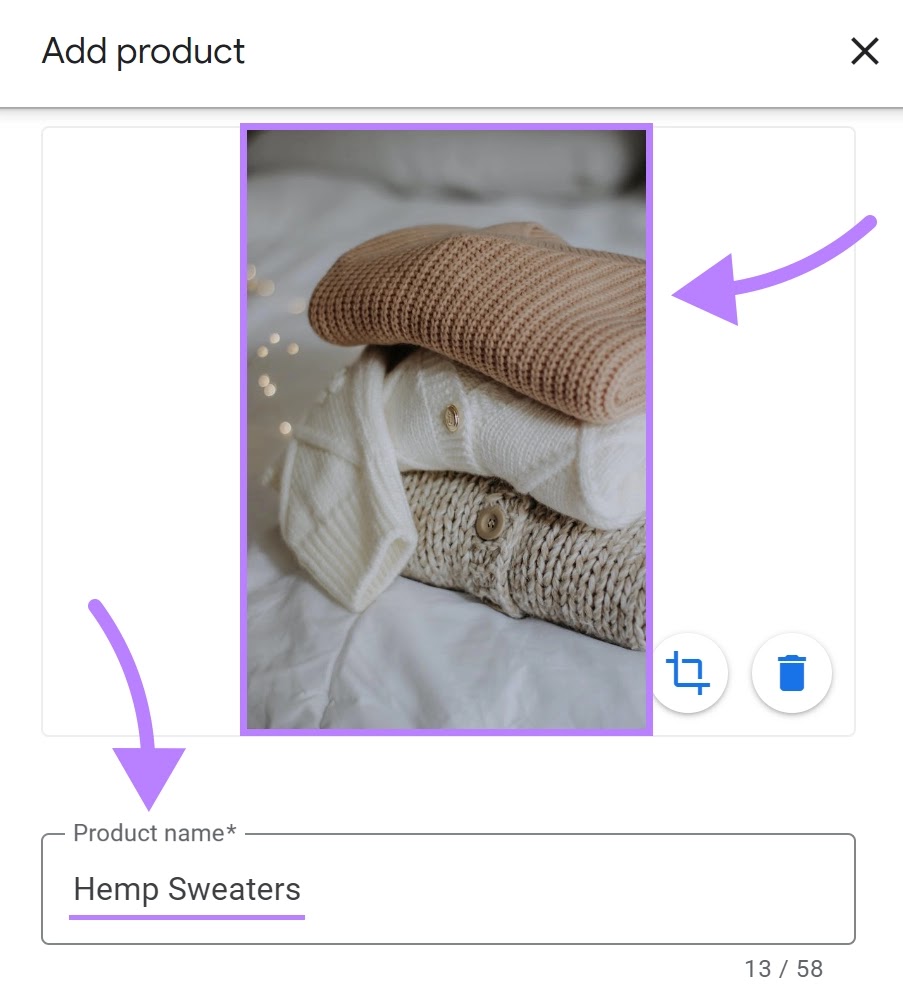 Add product section