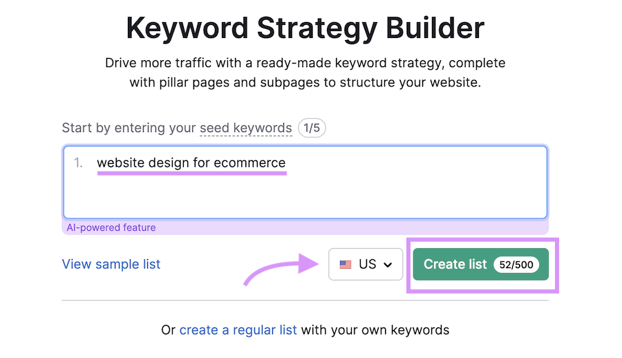 keyword strategy builder