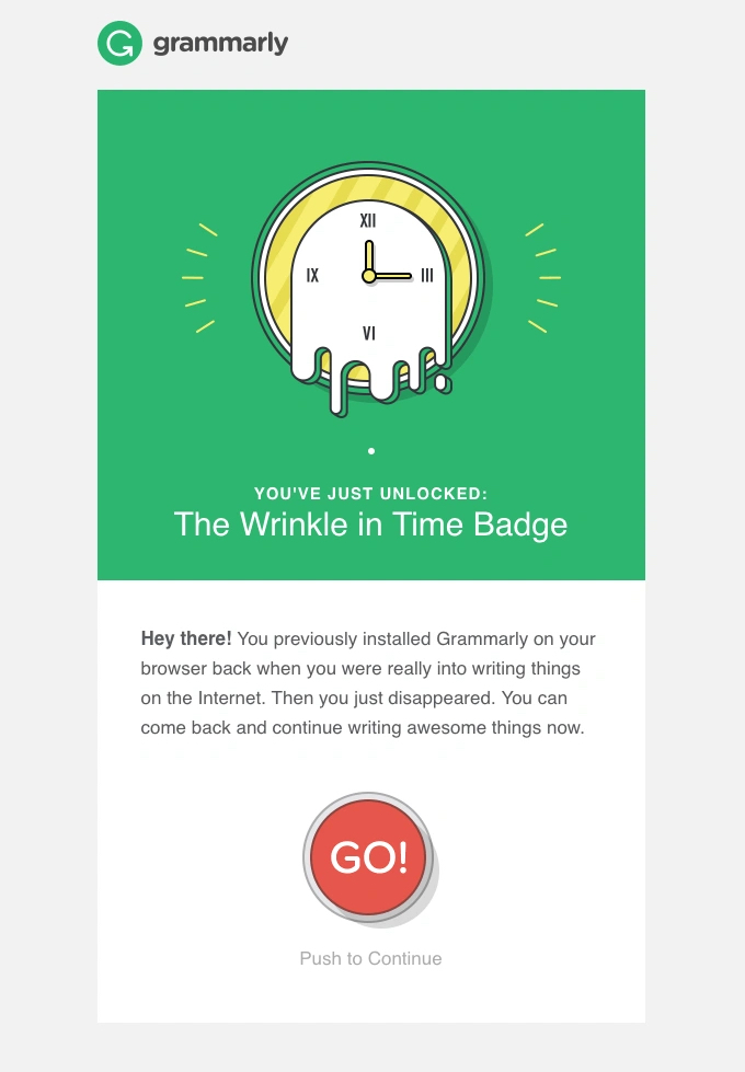 Grammarly re-engagement email.