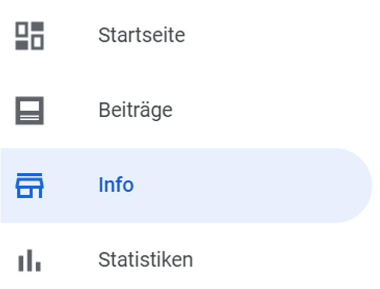 Der Info-Tab im Google My Business Dashboard