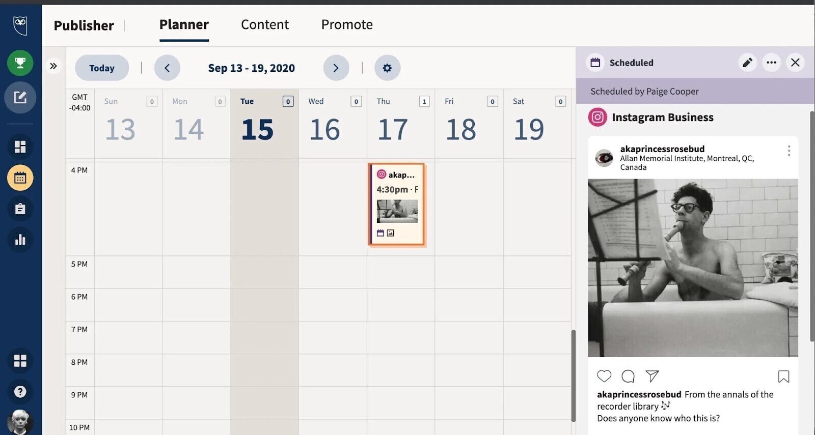 Hootsuite's Planner board