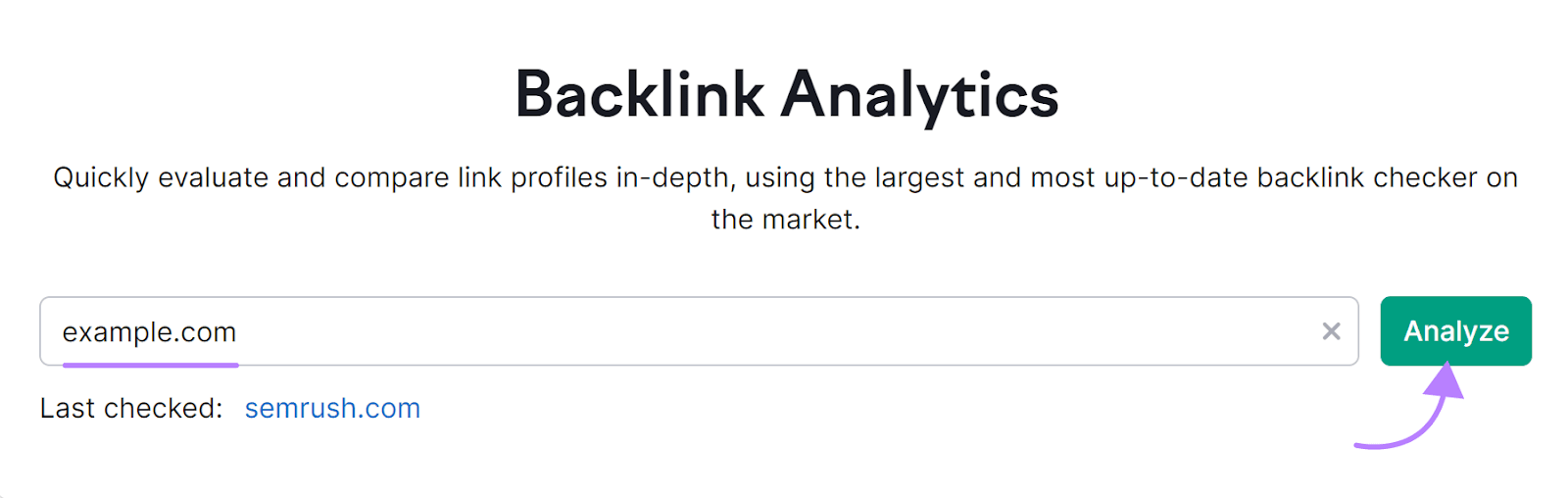 Backlink Analytics tool search bar