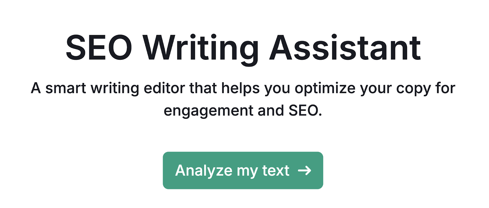 SEO Writing Assistant tool start