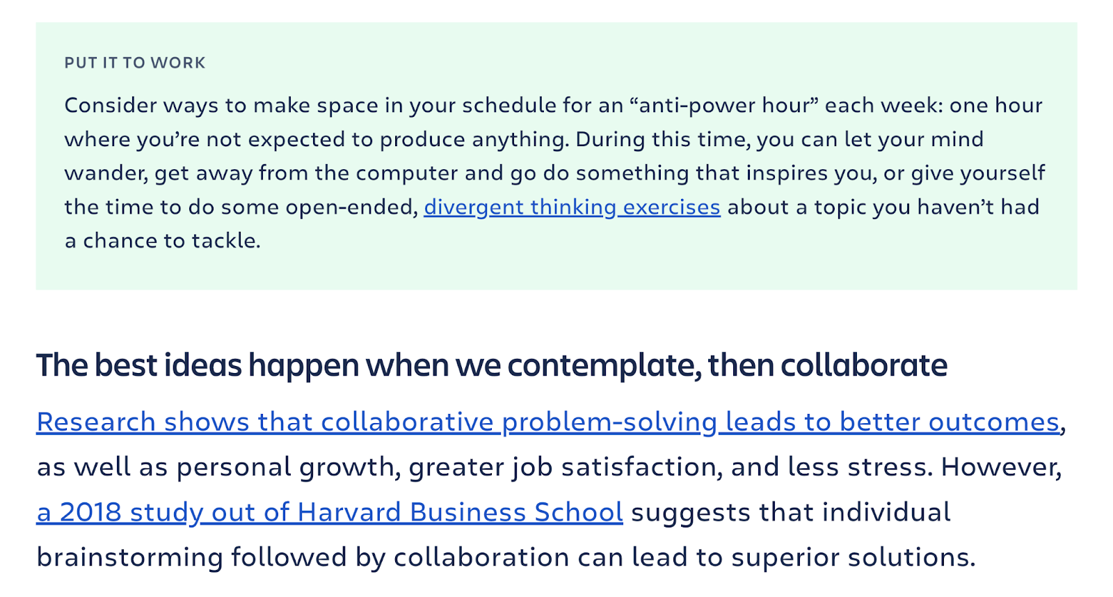 A section of Atlassian's “Left brain vs.right brain: fact or fiction?” post