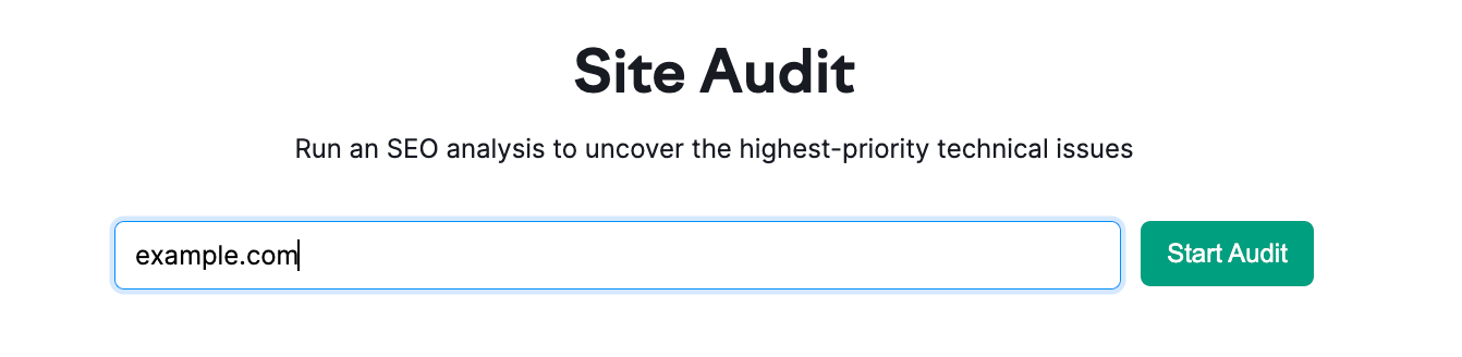 Site Audit tool search bar