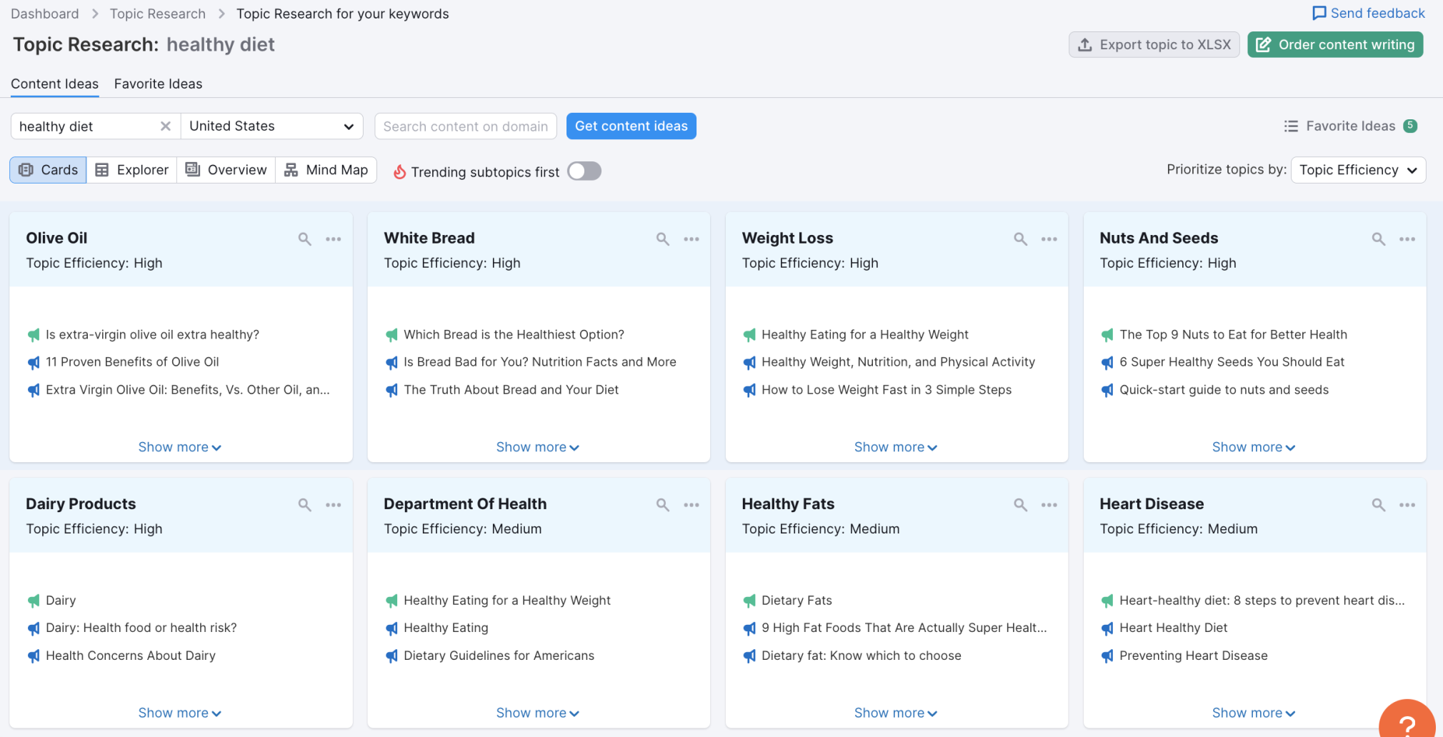 Topic Research tool - step 2