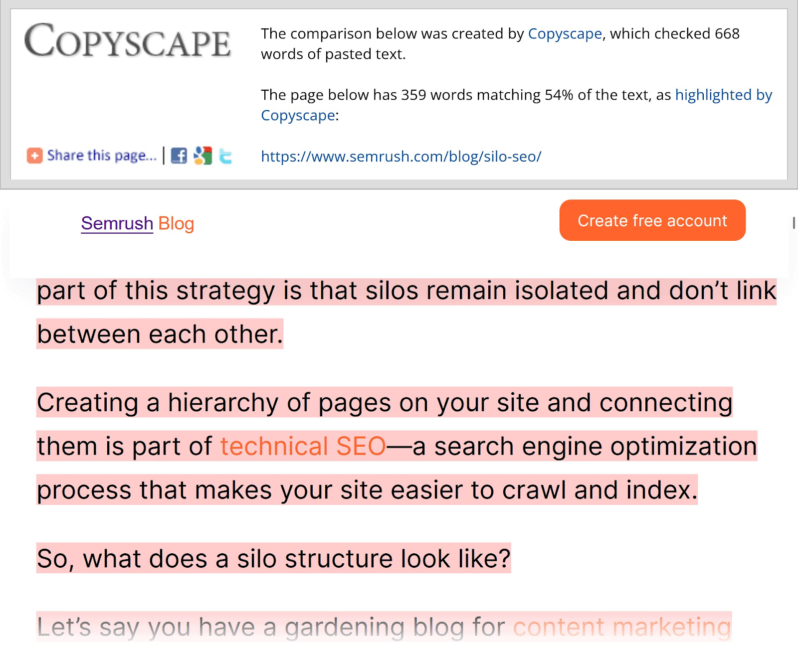 Copyscape's results