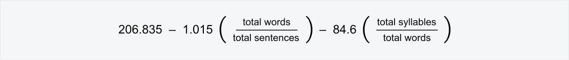 Readability score formula