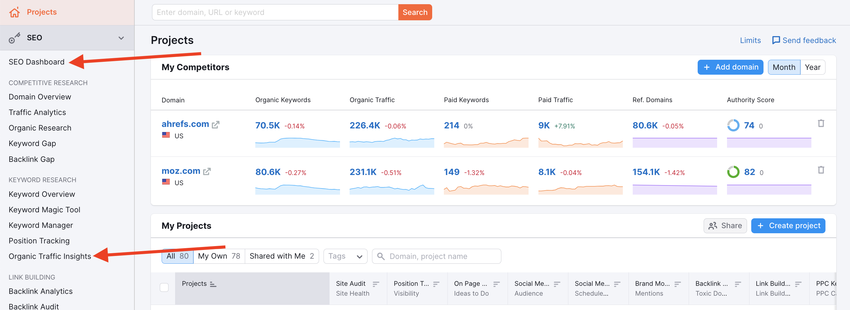 Configuring Organic Traffic Insights image 1