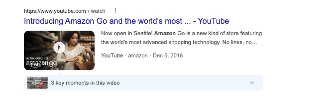 Video results SERP feature on desktop devices