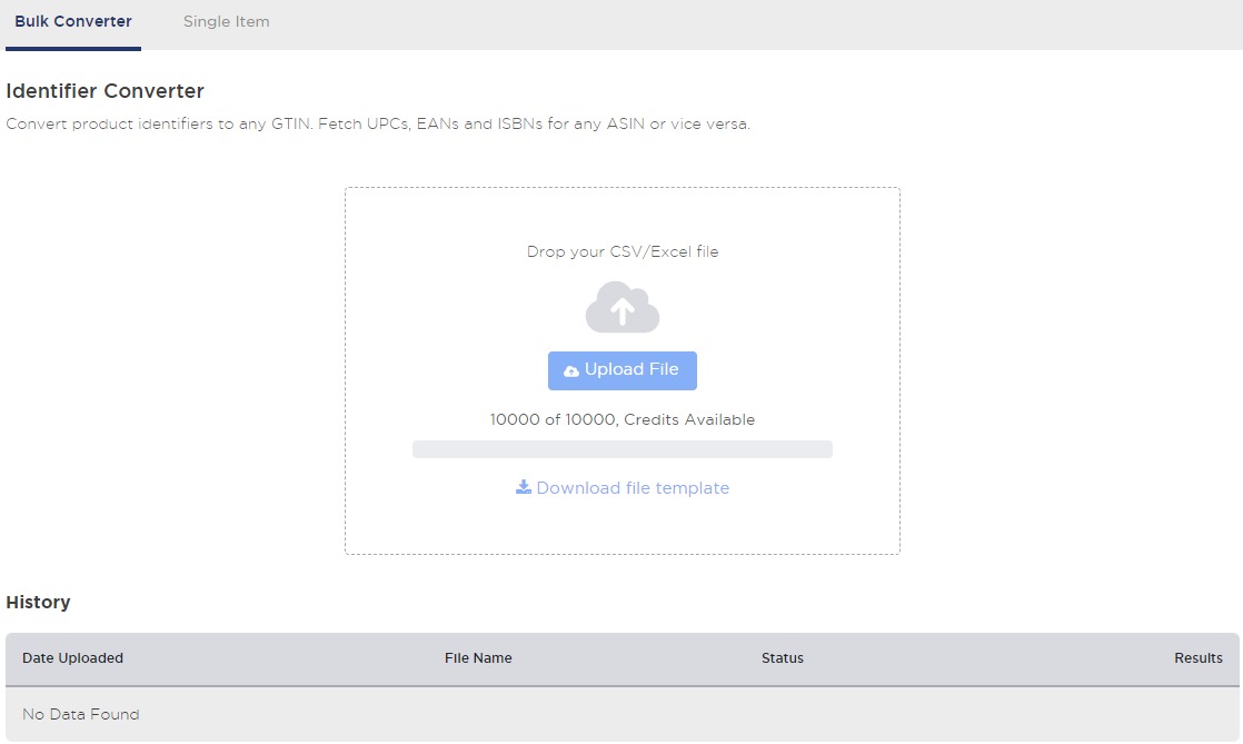 Where to upload a CSV file in the ‘Identifier Converter’ tool in Product Research Pulse.