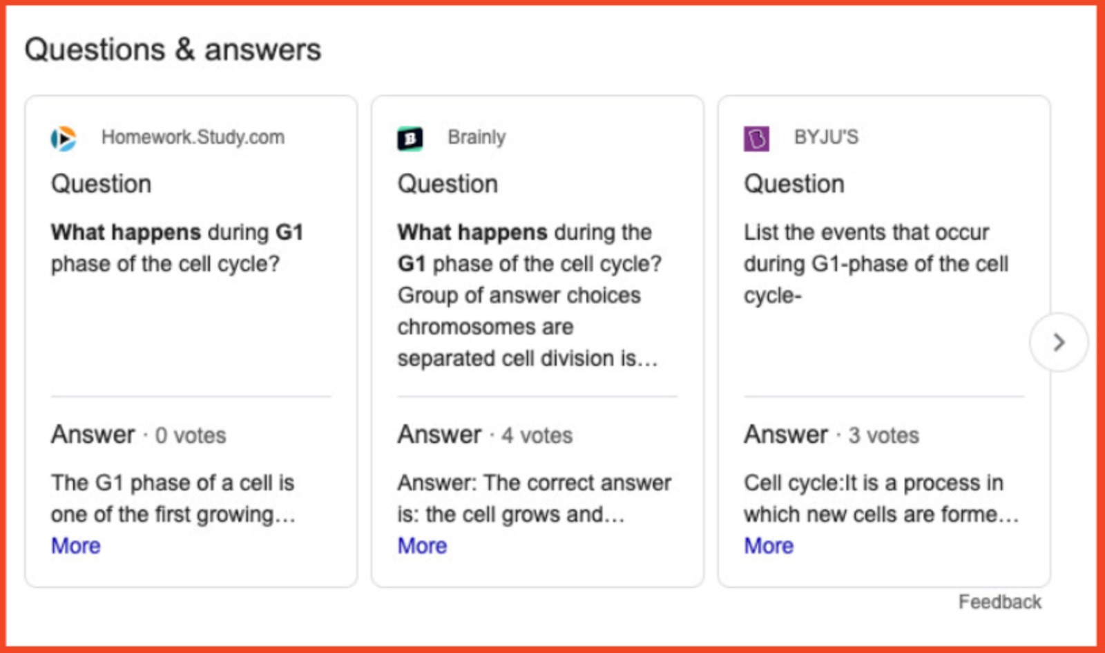 SERP Features: Questions and Answers image 1